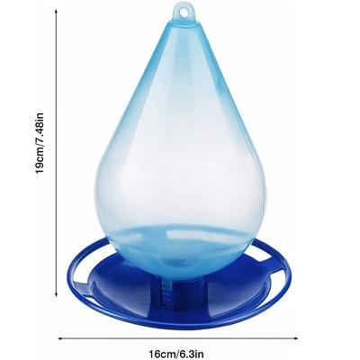 TEMU 1pc Hanging Bird Water Feeder - Transparent Blue Easy- With Perch, Durable Plastic Outdoor Garden & Patio Bird Feeder For Attracting , Bird Feeders For Outside Hanging, Metal Hook Attachment Image