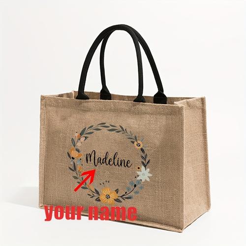 TEMU Sac de Plage Personnalisé avec Nom - Grand Sac Fourre-Tout pour Femmes, Cadeau d'Anniversaire, Cadeau pour Mère, Cadeau pour d', Cadeau de Mariage, Cadeaux pour