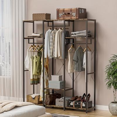 TEMU Vintage Coat Rack, Hallway Rack, Entry Bench, Coat Rack Shoe Bench, Shoe Cabinet And Storage Drawer, Suitable For Living Room, Bedroom, 40 X 150 X 182 Cm, Black Image