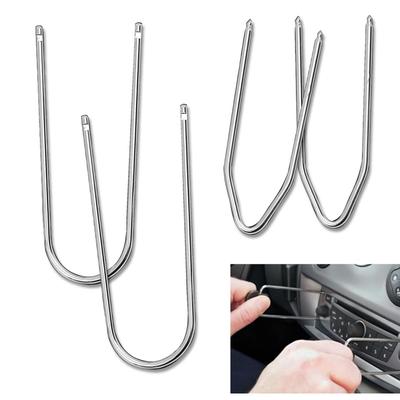 TEMU 4pcs Car Radio Disassembly Tool Set - U-shaped And V-shaped Release Key, Professional Car Stereo Disassembly Set For And Maintenance Image