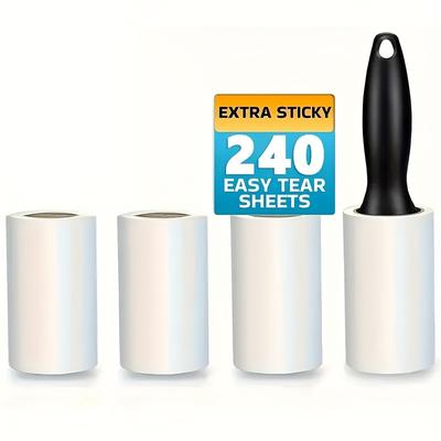 TEMU Ultra-sticky Lint Roller For Pet Hair Removal - Furniture, Clothes & Carpets | Easy-tear Sheets, Durable Plastic Handle, No Electricity Needed, Pet Hair Remove