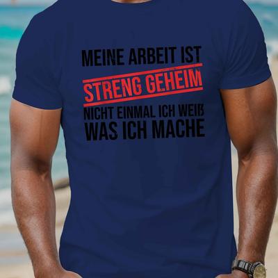 "TEMU Men's Graphic T-shirt - "retirement : Strength & Wealth" Print, Casual Polyester Short Sleeve Crewneck, Summer Top, Apparel| Tee|themedependent Design" Image