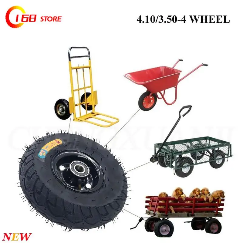 4.10/3.50-4 Luftreifenrad mit Leichtmetallfelge für 49cc Mini Quad Dirt Bike Scooter ATV Buggy Image