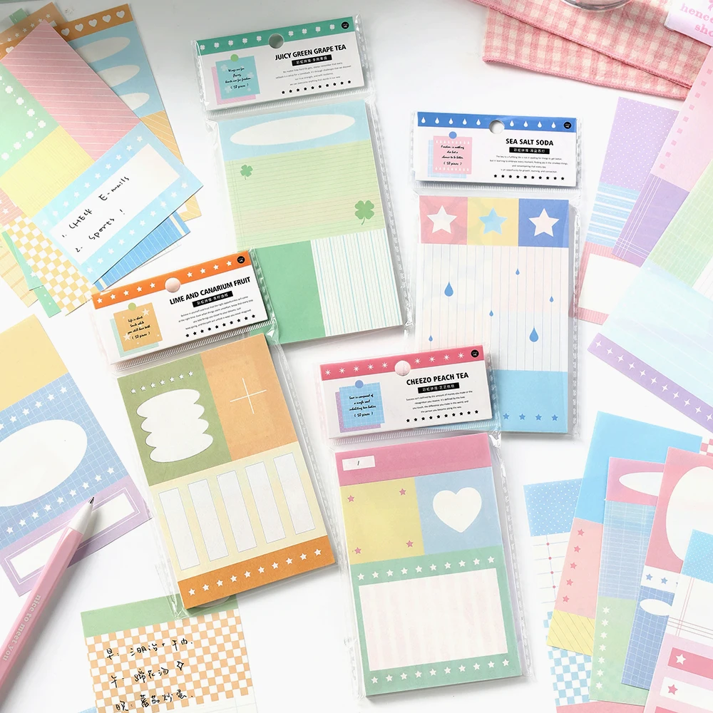 INS-Stile, 50 Blatt, kreatives koreanisches Briefpapier, Notizblock, frische Studenten, Tagebuch, DIY, Scrapbooking, Papier, Bürobedarf Image