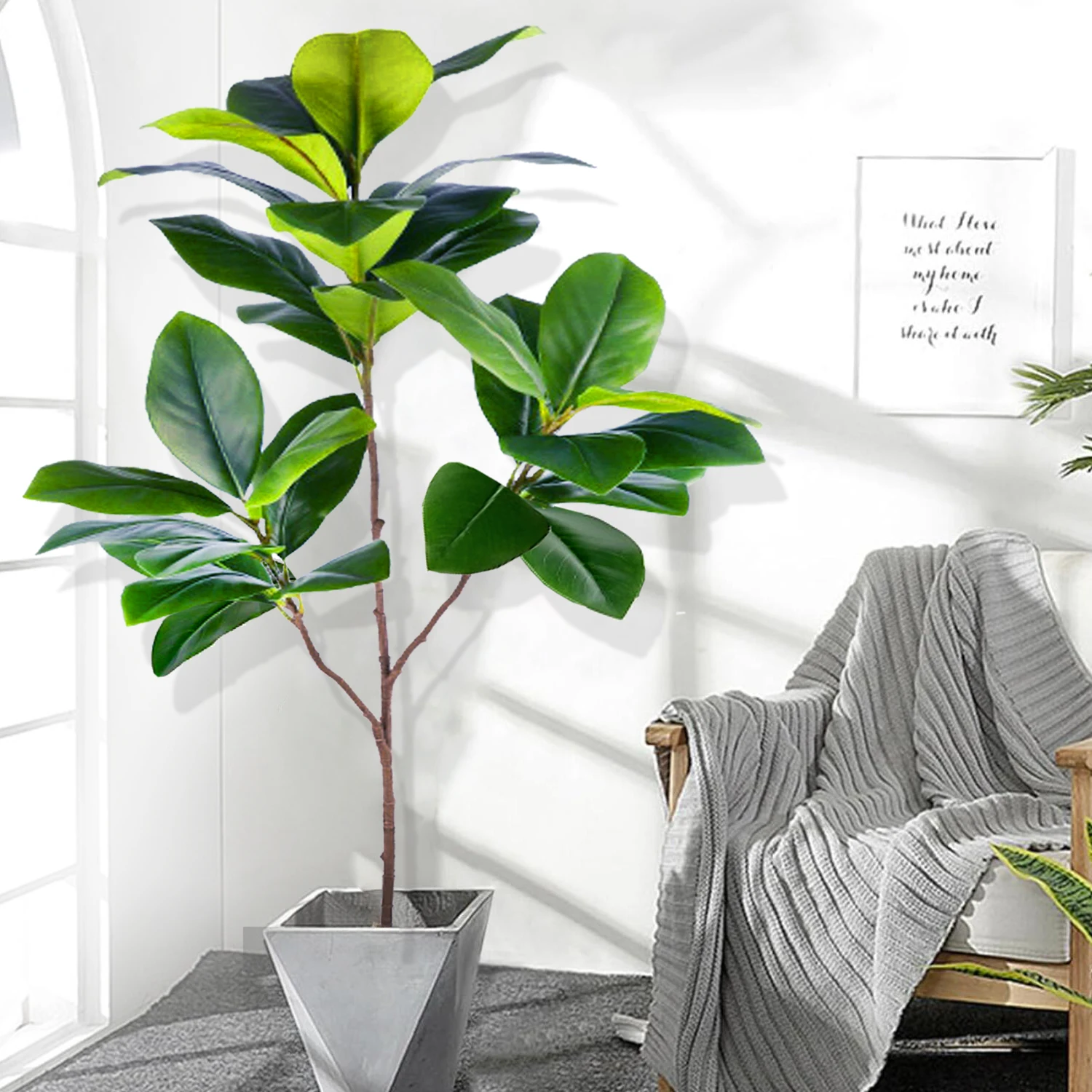 76–135 cm (53,1 Zoll) künstliche Ficus-Mikrokarpa-Pflanzen für den Außenbereich, Hof, Garten, Innenbereich, Heim- und Bürodekoration