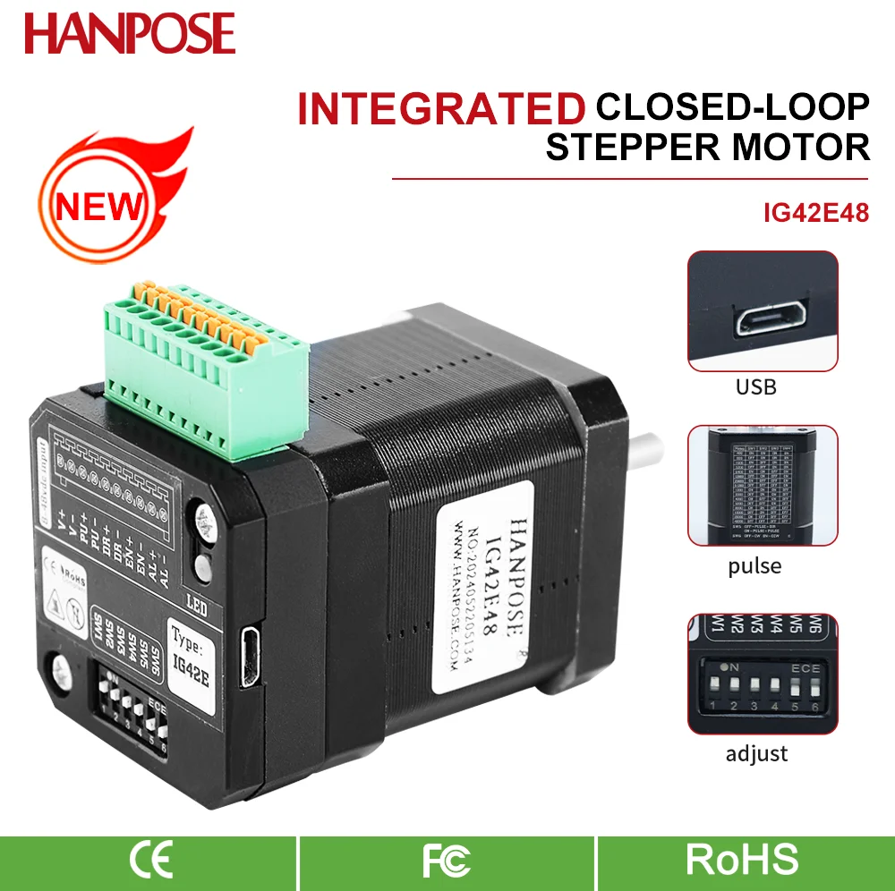 2,0 A 0,5 N.M IG42E48 NEMA17 Integrierter Schrittantrieb mit geschlossenem Regelkreis. Industrielle Automatisierung, medizinische Technologie, Robotertechnik Image