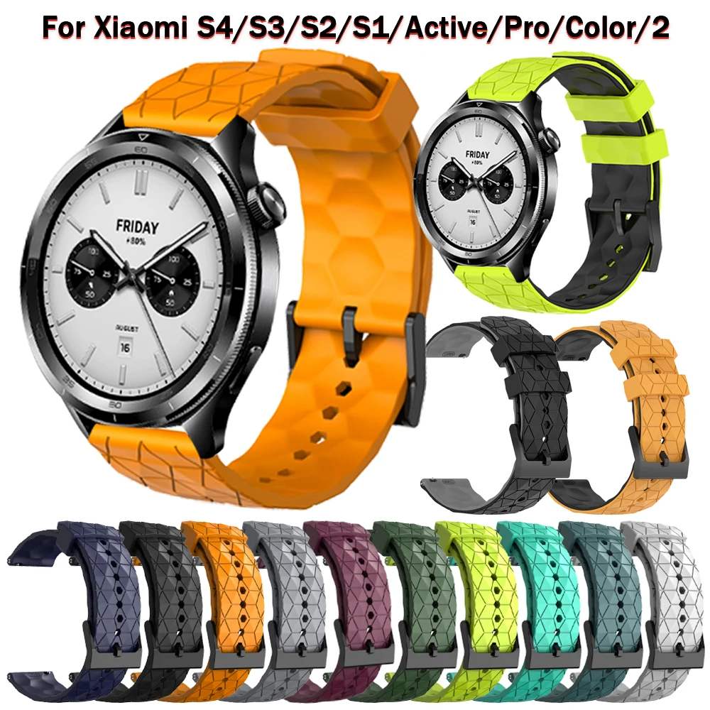 Fußball 22 mm Armband für Xiaomi Watch S3/S2 46 mm 42 mm/S4 Sportarmband Mi Watch/S1 Active Color 2 atmungsaktive Ersatzbänder Image