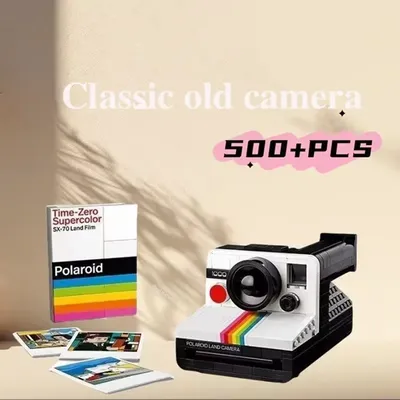 516PCS IDEAS Series Polaroid Camera Men and Women Collection Vintage Building Blocks Toys Vintage Camera Children Birthday Gifts