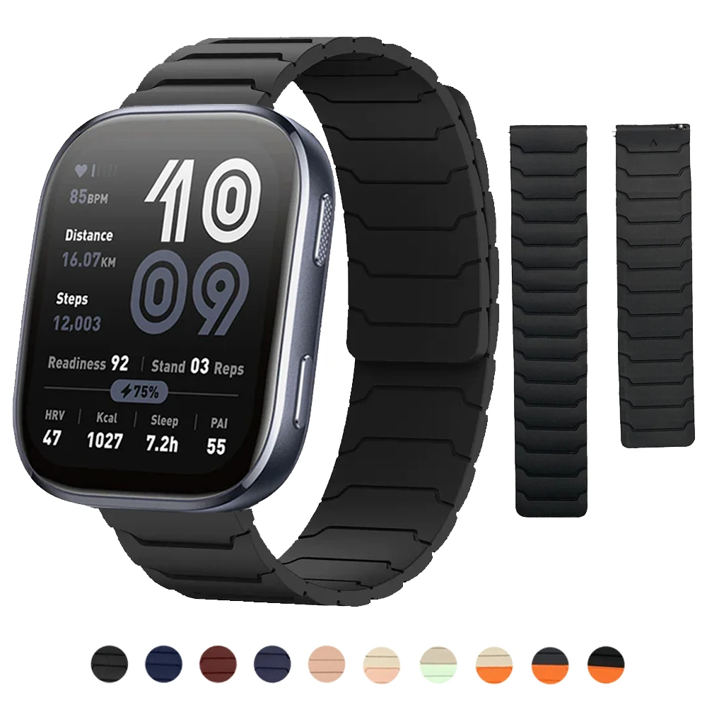 Magnetband für Amazfit Bip 6 5 4/Active 2 Silikonarmband GTR 4 3 Pro/GTS 4 2 Mini Ersatzarmband für Huawei-Uhr 20 mm 22 mm Image
