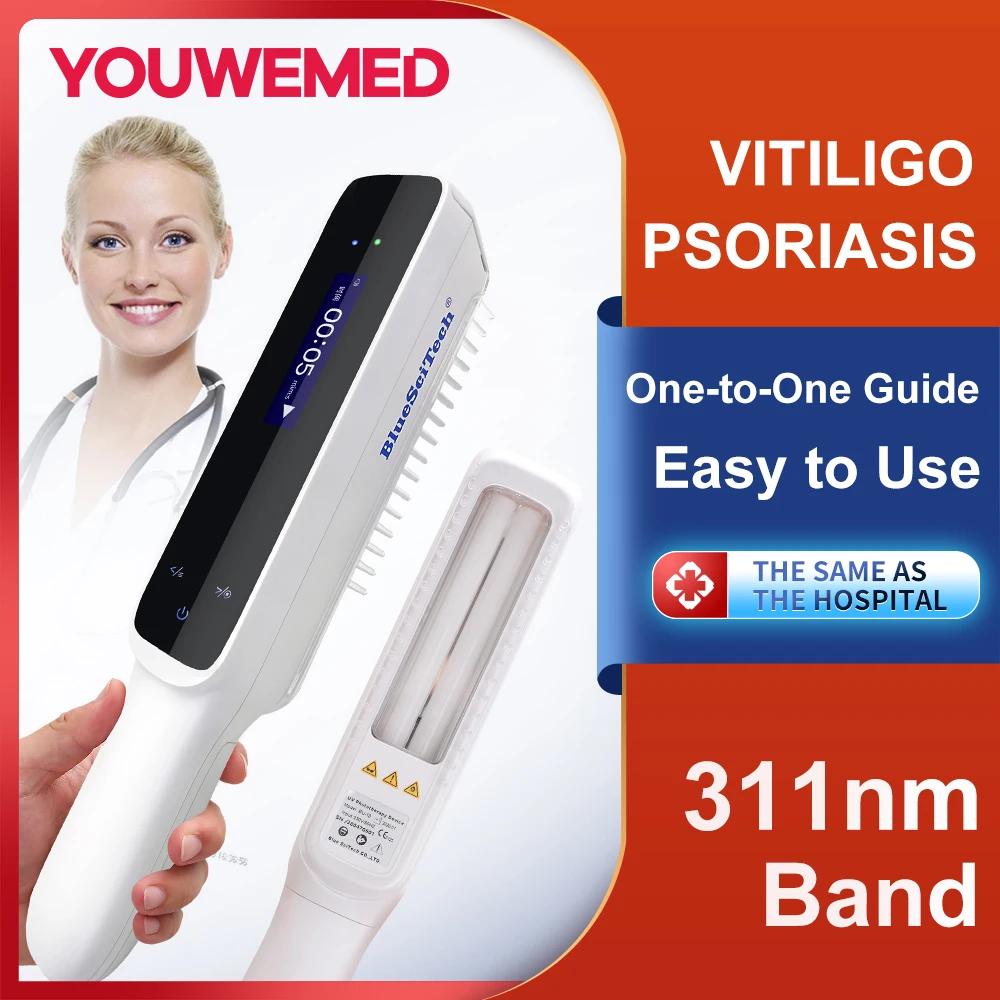 YOUWEMED 311 nm UV-UVB-Lampen, Haushalts-UVB-Phototherapie-Ultraviolett für die Therapie, Vitiligo, Psoriasis, Hautbehandlungslampe Image