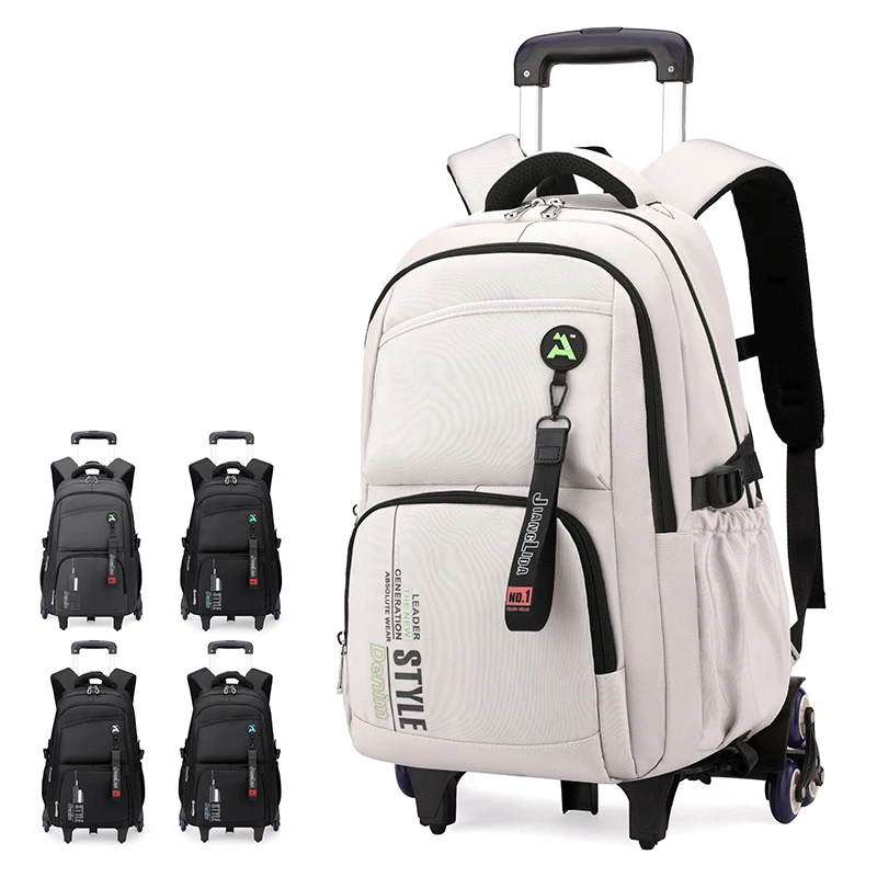 Sac d'école avec roulettes sac à dos roulant pour garçon enfants étudiant sac à dos à roulettes chariot sac d'école chariot de voyage sac à dos bagages