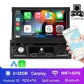 Nuovo Autoradio Android 7 "Schermo Retrattile 1 Din Lettore Multimediale per Auto Android CarPlay