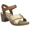 Sandale JOSEF SEIBEL "Grace 01", Damen, Gr. 42, bunt (goldfarben, braun), Leder, metallic, elegant, Schuhe, Festtagsschuh, Sandalette mit Blockabsatz