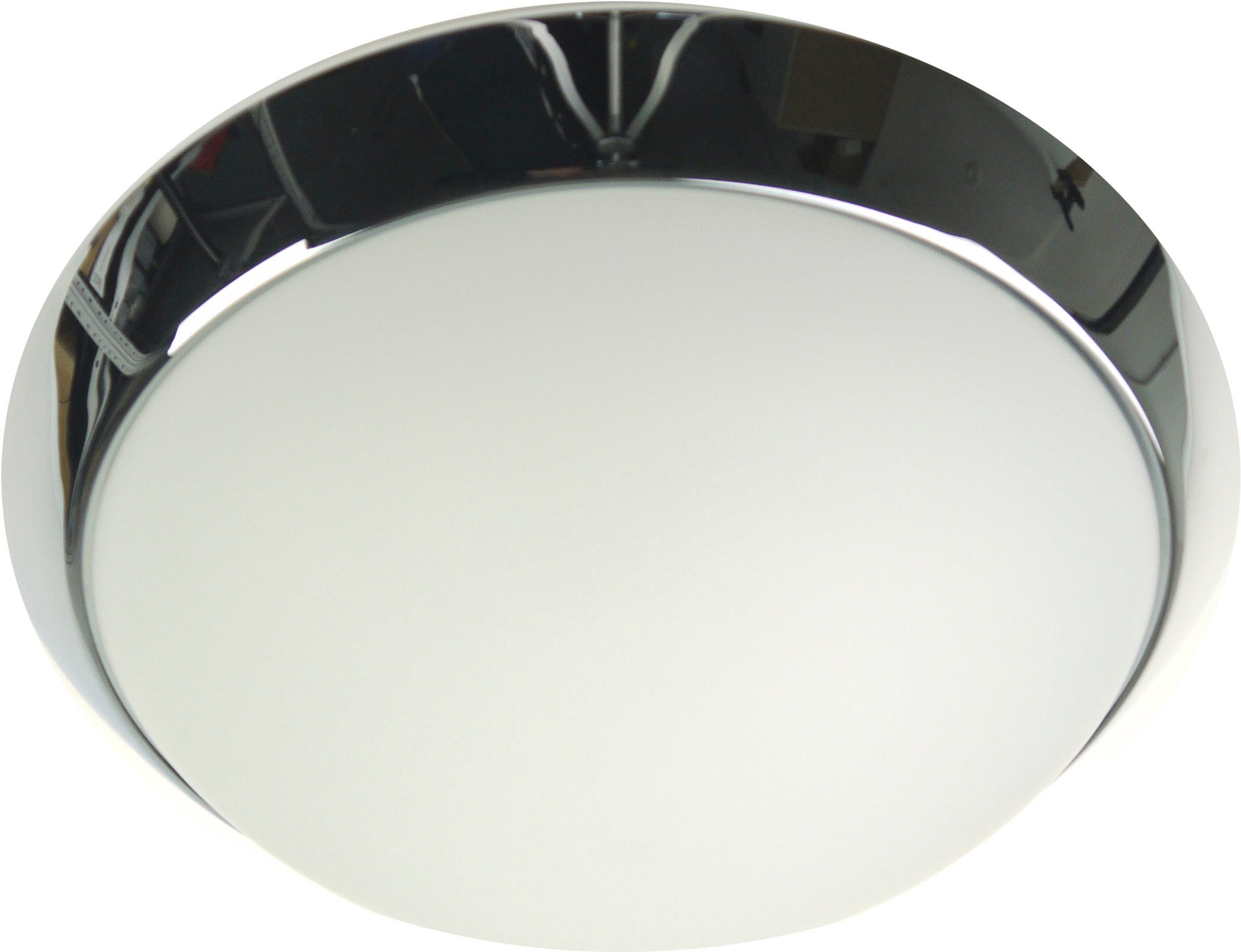 NIERMANN Deckenleuchte "Opal matt, Dekorring Chrom", grau (chrom), 1, Ø 30cm, 1 Stk., Leuchten Image