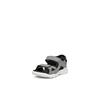 Riemchensandale ECCO "BIOM RAFT", Kinder, Gr. 25, grau (grau, schwarz), Textil, Lederimitat, sportlich, Schuhe, Sommerschuh, Sandalette, Kinderschuh mit Klettriemchen