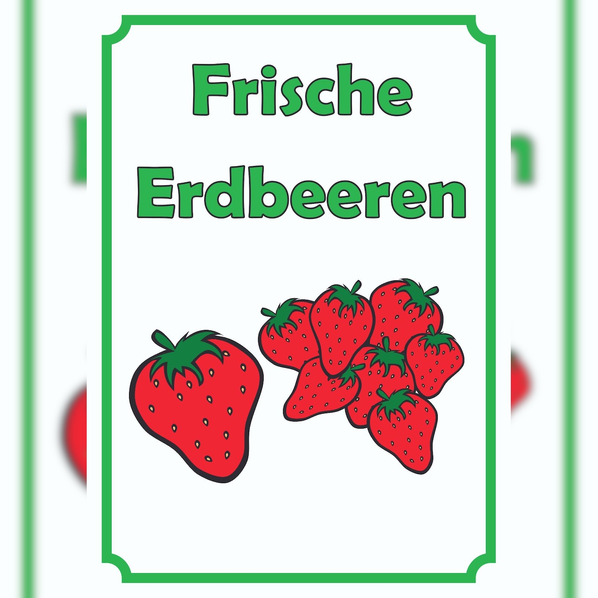 HB-Druck Verkaufsschild Schild Erdbeeren Hochkant A3 (297x420mm) Image