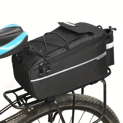 TEMU Large Capacity Travel Bike Rack Bag With Insulated Layer, Detachable Cycling Storage Bag, Adjustable Shoulder Strap, Portable Nylon Fabric Bag For Road Biking Image