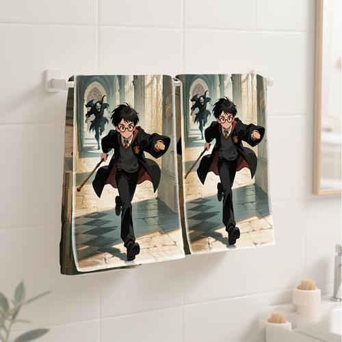 TEMU Bros, 2pcs Serviettes avec Motif Harry Potter, Adaptées pour Salle de Bain, Voyage, Cadeau d'Anniversaire, Cadeau Fête des Mères, Cadeau Fête des Pères