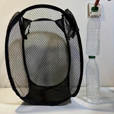 TEMU Large Pop-up Mesh Laundry Basket With Handle - Foldable, High-capacity Dirty Clothes Storage Basket, Suitable For Bathrooms, Bedrooms Or Dormitories, Laundry Basket, Laundry Baskets Image