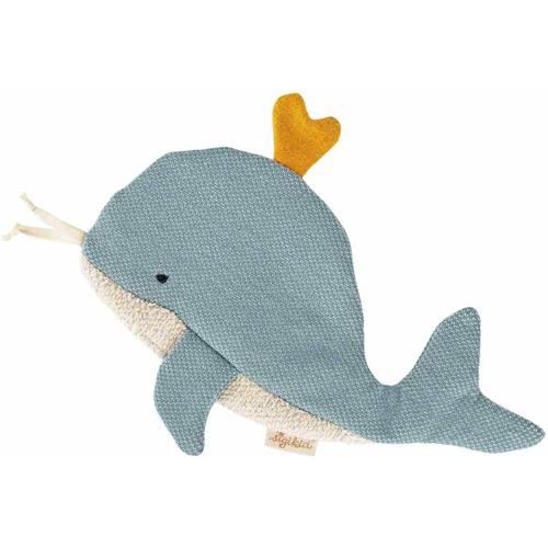 sigikid 39949 - Knistertuch Wal Tiny Tissues, Materialmix, Babyspielzeug - sigikid