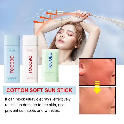 Tocobo Sonnenschutz aus natürlicher Baumwolle, erfrischend, feuchtigkeitsspendend, Sonnencreme,