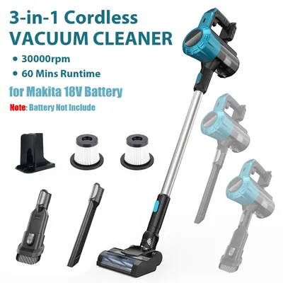 Cordless Vacuum Cleaner Compatible with Makita 18V Batter, 30KPA Brushless Stick Vacuum for Carpet/Hard Floor/Pet Hair Cleaning