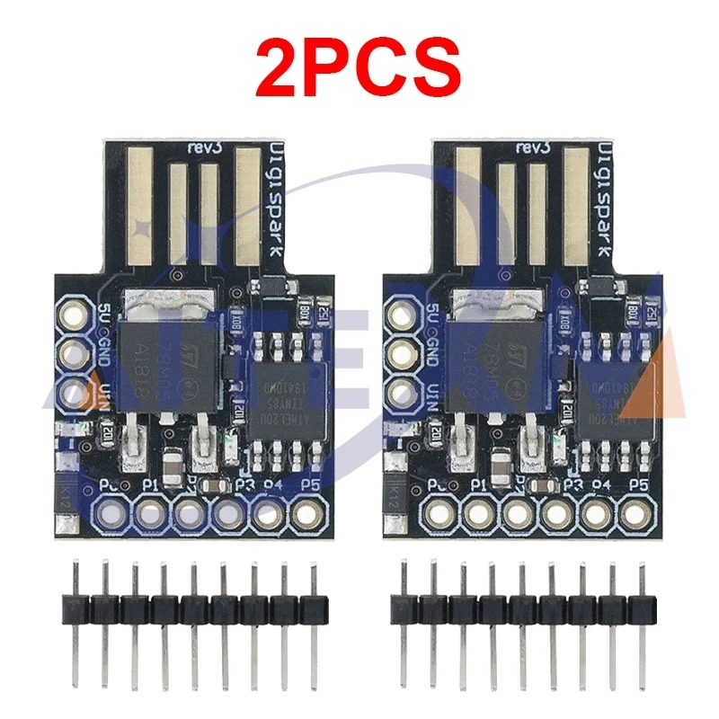 2PCS TINY85/ATTINY85 Digispark Kickstarter Entwicklungsboard ATTINY85 Modul für Arduino IIC I2C USB Schwarz Image