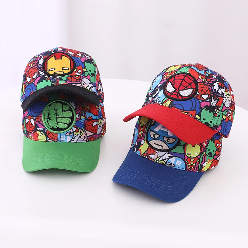 2026 sommer Baby Jungen Sport Hüte Baumwolle Baseball Schule Iron Man Cartoon Kinder Outdoor Kinder Caps für 2-8 jahre Einstellbar Image