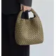 Borse da donna di lusso alla moda Borsa intrecciata da donna in PU Borsa tote in tessuto Borsa composita a secchiello Borsa a catena in maglia Borsa di lusso di design
