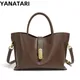 YANATARI pelle bovina borse in vera pelle borsa a tracolla vintage da donna borsa a secchiello