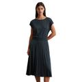 Jerseykleid MARC O'POLO "und plissiertem Rock", Damen, Gr. XL, Normalgrößen, blau (tiefblau sea), Obermaterial: 72% Lyocell, 28% Polyester; Futter: 100% Nicht verfügbar, unifarben, Rundhals, Kurzarm, Kleider