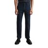 Chinohose MARC O'POLO "aus Baumwoll-Leinen-Mix", Herren, Gr. 34, Länge 32, blau (schwarz navy), Obermaterial: 84% Baumwolle, 16% Leinen, unifarben, elegant, gerade, unten schmal normal, Hosen