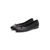 Ballerina TOMMY HILFIGER "TOE CAP LEATHER BALLERINA", Damen, Gr. 39, schwarz, Leder, unifarben, klassisch, Schuhe, Businesschuh, Schlupfschuh in schmaler Form