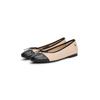 Ballerina TOMMY HILFIGER "TOE CAP LEATHER BALLERINA", Damen, Gr. 37, zartrose, schwarz, Leder, unifarben mit Farbeinsatz, klassisch, Schuhe, Businesschuh, Schlupfschuh in schmaler Form