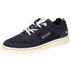 Slip-On Sneaker MUSTANG SHOES, Damen, Gr. 40, blau (dunkelblau), Textil, Lederimitat, casual, Schuhe, Slipper, Sommerschuh mit Strickbündchen