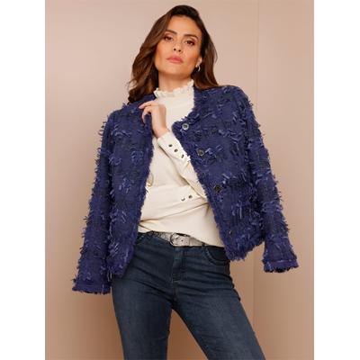 Jackenblazer CREATION L PREMIUM "Woll-Mix-Blazer", Damen, Gr. 40, blau (marine), 70% Polyester, 30% Wolle, Langarm, Blazer Image