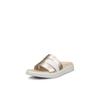 Pantolette ECCO "ECCO FLOWT W", Damen, Gr. 42, gold (weiß, goldfarben), Leder, casual, Schuhe, Sommerschuh, Hausschuh, Freizeitschuh, Keilabsatz, zum Schlupfen