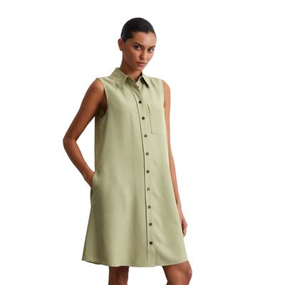 Minikleid MARC O'POLO "aus TENCEL™ Lyocell", Damen, Gr. 38, Normalgrößen, smooth sage, Obermaterial: 100% Lyocell, unifarben, regular fit knielang, ohne Ärmel, Kleider Image
