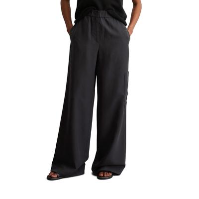 Chinohose MARC O'POLO "aus TENCEL™ Lyocell", Damen, Gr. 38, Normalgrößen, schwarz, Obermaterial: 100% Lyocell, unifarben, casual, weit lang, Hosen Image
