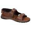 Trekkingsandale MUSTANG SHOES, Herren, Gr. 43, braun (dunkelbraun), Leder, casual, Schuhe, Sommerschuh, Klettschuh mit weicher Innensohle