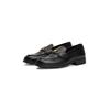 Loafer TOMMY HILFIGER "TH LOGO LEATHER LOAFER", Damen, Gr. 40, schwarz, Leder, unifarben, klassisch, Schuhe, Blockabsatz, Slipper, Businessschuh mit TH-Schmuckspange