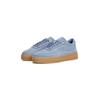 Plateausneaker TOMMY HILFIGER "MODERN COURT SNEAKER SUEDE", Damen, Gr. 38, blau (hellblau), Veloursleder, unifarben, sportlich, Schuhe, Freizeitschuh, Halbschuh, Schnürer mit weich gepolstertem Schaftrand