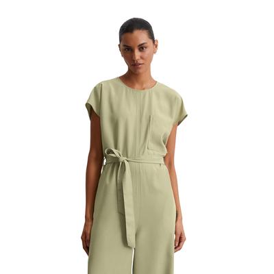 Overall MARC O'POLO "aus TENCEL™ Lyocell", Damen, Gr. 34, Normalgrößen, smooth sage, Obermaterial: 100% Lyocell, unifarben, casual, relaxed fit lang, Rundhals, ohne Ärmel, Overalls Image