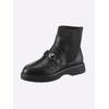 Stiefelette HEINE, Damen, Gr. 38, schwarz, Leder, Rindsleder, Glattleder, Textil, modisch, Schuhe