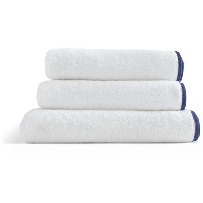 Handtuch Set CHRISTY "Christy", weiß (weiß, blau), 3 tlg., Walkfrottier, Walkfrottier, Obermaterial: 100% Baumwolle, Handtuch-Sets, bestehend aus 2 Handtüchern (40x76 cm) und einem Handtuch (50x100 cm) Image