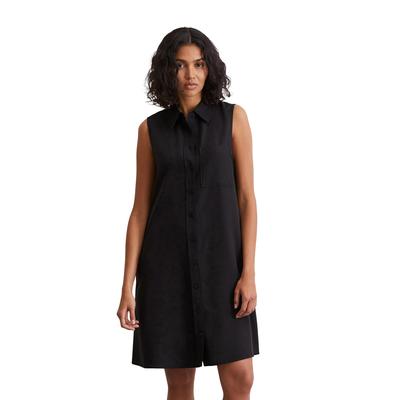 Minikleid MARC O'POLO "aus TENCEL™ Lyocell", Damen, Gr. 42, Normalgrößen, schwarz, Obermaterial: 100% Lyocell, unifarben, regular fit knielang, ohne Ärmel, Kleider Image