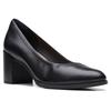 Pumps CLARKS "Freva 55", Damen, Gr. 39,5, schwarz, Leder, unifarben, elegant, Schuhe, Business Schuh mit Lederfußbett