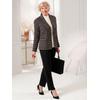Jackenblazer CLASSIC "Bouclé-Blazer", Damen, Gr. 42, gelb (camel, schwarz, gemustert), 90% Polyester, 10% sonstige Fasern, Langarm, Blazer