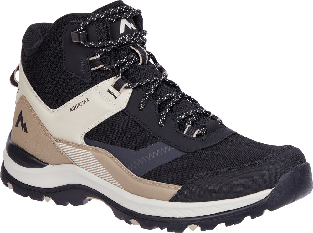 Wanderschuh MCKINLEY "Kona VI MID AQX M", Damen, Gr. 43, schwarz (schwarz night, braun li), Synthetik, Schuhe Wanderschuh, wasserdicht