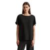 Kurzarmbluse MARC O'POLO "aus TENCEL™ Lyocell", Damen, Gr. 34, schwarz, Obermaterial: 100% Lyocell, unifarben, elegant, regular fit normal, Rundhals, Kurzarm, Blusen